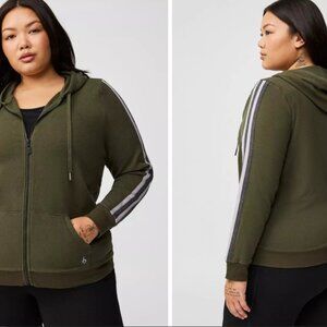 Torrid Everyday Fleece Stripe Active Zip Hoodie